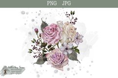 Rose Bouquet Watercolor JPG and PNG Product Image 1