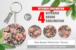 Keychain Rose Watercolor Texture Product Image 1