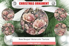 Christmas Ornaments Rose Watercolor Texture Product Image 1