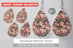 Earring teardrop Rose Watercolor Texture Product Image 1