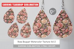 Earring teardrop Rose Watercolor Texture Product Image 1