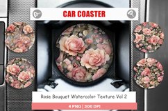 Car Coaster Rose Watercolor Texture Product Image 1