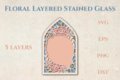 Rose Bouquets Stained glass - 5 SVG layers Product Image 1