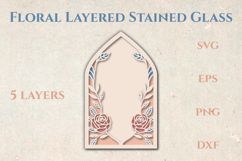 Roses Stained glass - 5 SVG layers Product Image 1
