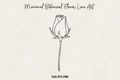 Minimal Botanical Flower SVG, Thin Line Floral Outline, PNG. Product Image 1