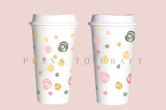 rose colorful floral flower starbucks 16oz hot cup wrap svg presized template for tumbler grande suitable for cricut and silhouette