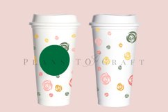 rose colorful floral flower starbucks 16oz hot cup wrap svg presized template for tumbler grande suitable for cricut and silhouette