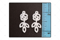Freestanding Rose Earrings Embroidery Design Product Image 3