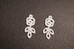 Freestanding Rose Earrings Embroidery Design Product Image 4
