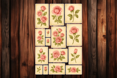 Rose Ephemera Printable Stickers - PNG Sticker Sheet