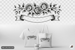 Rose Floral Ribbon Banner SVG PNG Bundle Product Image 5