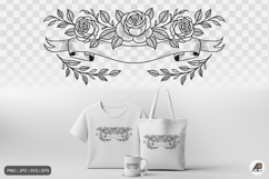 Rose Floral Ribbon Banner SVG PNG Bundle Product Image 6
