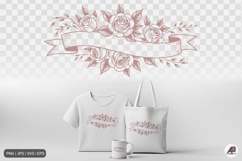 Rose Floral Ribbon Banner SVG PNG Product Image 1