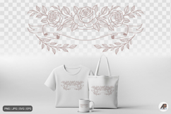 Rose Floral Ribbon Banner SVG PNG Product Image 1