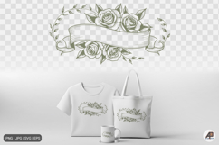 Rose Floral Ribbon Banner SVG PNG Product Image 1