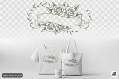 Rose Floral Ribbon Banner SVG PNG Product Image 1