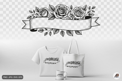 Rose Floral Ribbon Banner SVG PNG Bundle Product Image 2