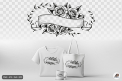 Rose Floral Ribbon Banner SVG PNG Product Image 1