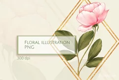 Pink rose PNG | Floral Sublimation design Product Image 1