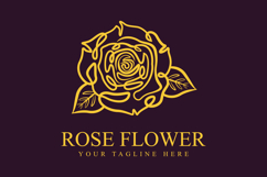 Elegant Continuous Line Art Rose Logo Template Product Image 1