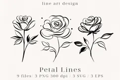 Minimalist Floral Line Art Clipart SVG | PNG | EPS Product Image 1