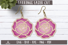 Rose Flower Earrings SVG Laser Cut design