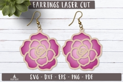Rose Flower Earrings SVG Laser Cut design