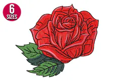 Rose Flower machine embroidery design - 6 sizes Product Image 1