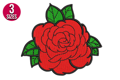 Rose Flower machine embroidery design - 3 sizes Product Image 1