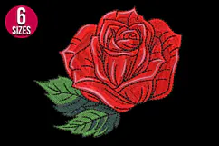Rose Flower machine embroidery design - 6 sizes Product Image 2