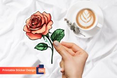 Rose Flower Sticker, Rose Blossom Sticker, Floral Sticker Product Image 1