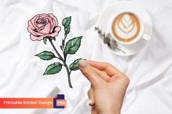 Rose Flower Sticker, Rose Blossom Sticker, Floral Sticker Product Image 1