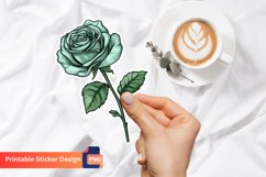 Rose Flower Sticker, Rose Blossom Sticker, Floral Sticker Product Image 1
