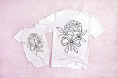 Rose Flowers and Bow Floral Illustration Clipart PNG Product Image 2