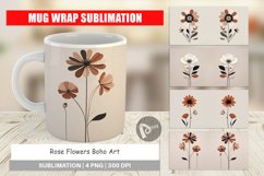 Mug Wrap Design Rose Flowers Boho Art Product Image 1
