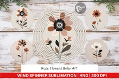 Wind Spinner Rose Flowers Boho Art Product Image 1