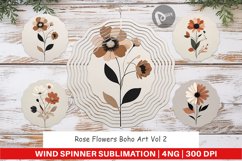 Wind Spinner Rose Flowers Boho Art Product Image 1