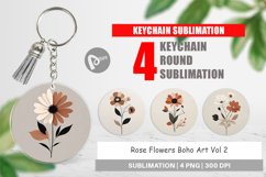 Keychain Rose Flowers Boho Art Product Image 1
