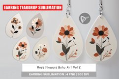 Earring Teardrop Rose Flowers Boho Art Product Image 1