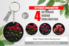 Keychain Rose Flowers Dark Product Image 1