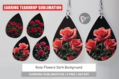 Earring Rose Flowers Dark Product Image 1