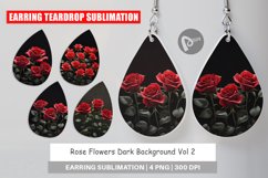Earring Rose Flowers Dark Product Image 1