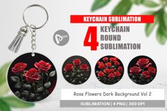Keychain Rose Flowers Dark Product Image 1