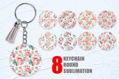 Keychain Rose flowers Watercolor Background Product Image 1