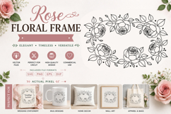 Roser Floral Frame SVG PNG Product Image 1