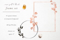 16 Rose Gold &amp; Black Metallic Floral Frames - PNG Product Image 2