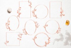 16 Rose Gold &amp; Black Metallic Floral Frames - PNG Product Image 3