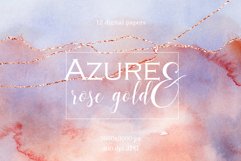 12 Azure &amp; Rose Gold Textures with Metallic Veins - JPG Product Image 1