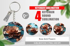 Keychain Rose Gold Flowers Product Image 1
