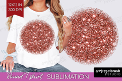Rose Gold Texture Round Tshirt Background - Glitter PNG Product Image 1